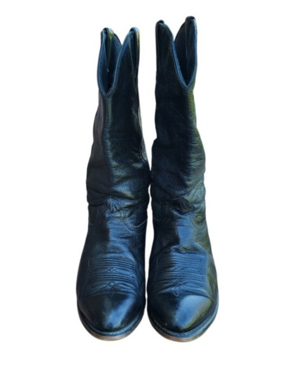 Durango Black Leather Pull On Cowboy Western Ranch Horse Riding Barn Boot Men 10 - Picture 7 of 14